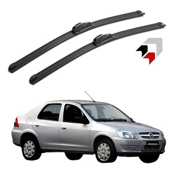 Jogo Palheta Limpador Parabrisa Silicone Chevrolet Prisma Preto