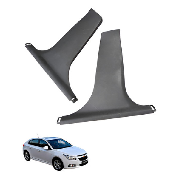 Par Acabamento Coluna Chevrolet Gm Cruze 2012 2015 Preto