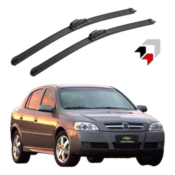 Jogo Palhetas Limpador Parabrisa Chevrolet Astra 1998 2011 Preto