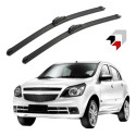 Jogo Palheta Limpador Parabrisa Chevrolet Agile 2008 2011 Preto