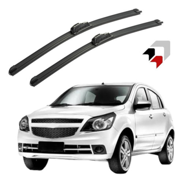 Jogo Palheta Limpador Parabrisa Chevrolet Agile 2008 2011 Preto