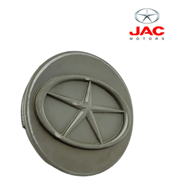 Calota Central Roda Jac J5 2011 2015 Cinza