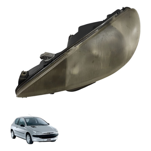 Farol Dianteiro Esquerdo Peugeot 206 2006 2007 Detalhe Esquerdo/motorista