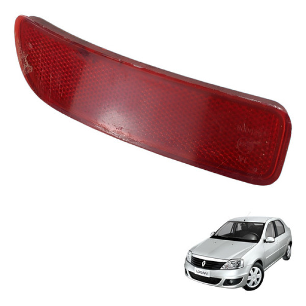 Refletor Olho Gato Parachoque Renault Logan 2012 Usado Vermelho