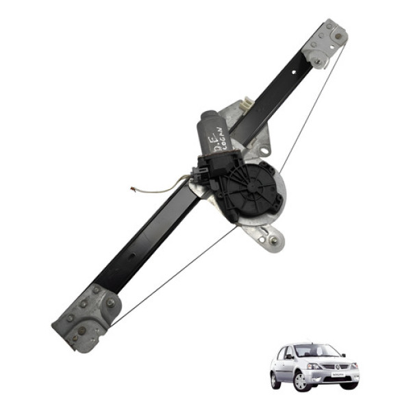 Maquina Vidro Dianteira Esquerda Renault Logan 2010 2011 Preto