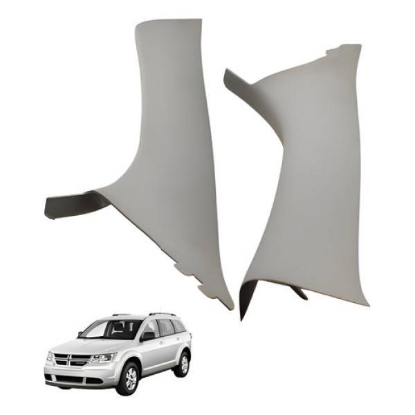 Par Acabamento Coluna Vidro Dodge Journey 2010 2011 Bege