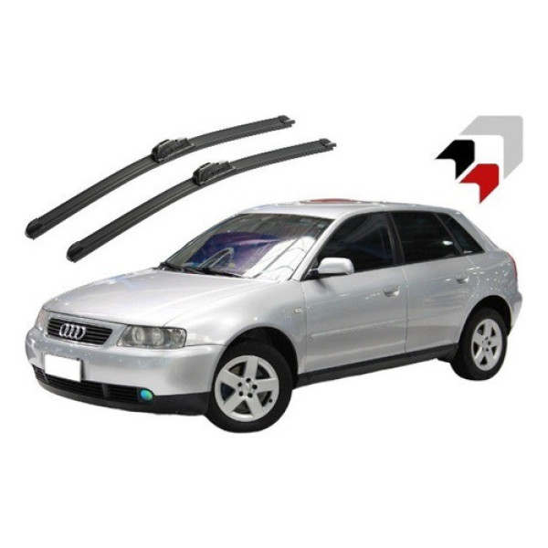 Par Palheta Limpador Parabrisa Silicone Audi A3 1996 2006  Preto