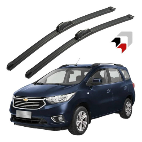 Jogo Palheta Limpador Parabrisa Silicone Chevrolet Spin Preto