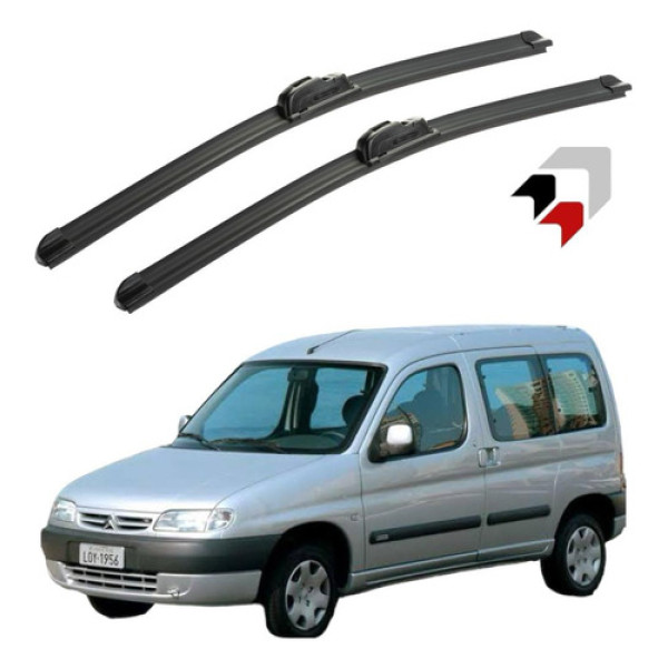 Jogo Palheta Limpador Parabrisa Silicone Citroen Berlingo Preto