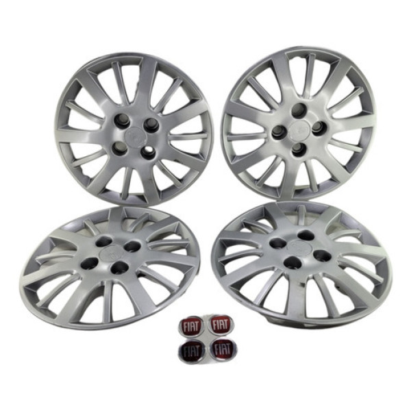 Jogo Calota Fiat Uno Palio Siena 2009 2015 Aro 14 4 Pecas  Prateado
