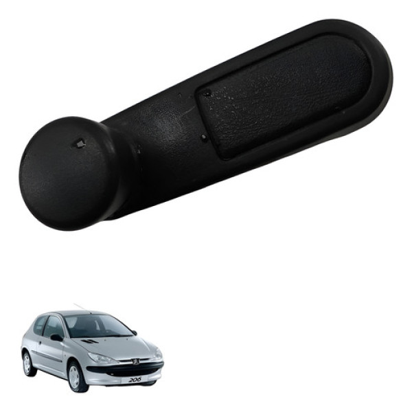Manivela Vidro Dianteira Peugeot 206 1.0 16v 2006 2007 Preto