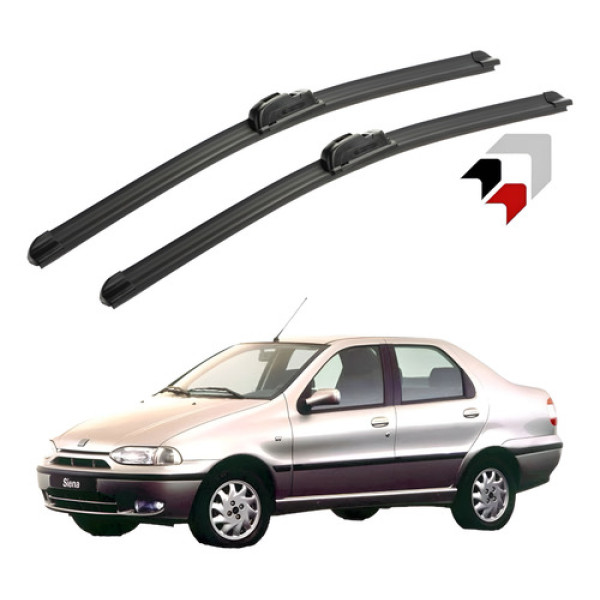 Jogo Palheta Limpador Parabrisa Silicone Fiat Siena Todos Preto