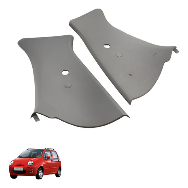 Par Acabamento Coluna Traseira Chery Qq 2011 2012 Preto