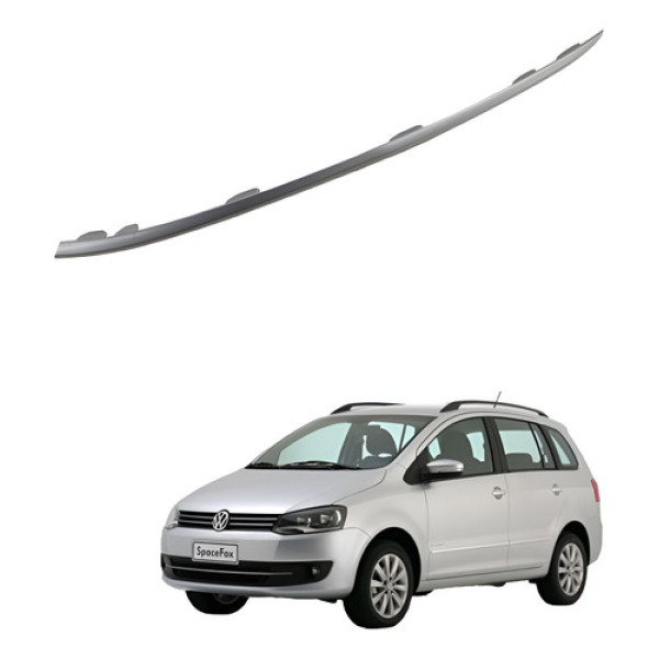 Grade Farol Milha Auxiliar Volkswagen Spacefox Fox 2010 2014 Cinza Esquerdo
