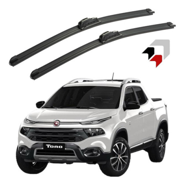 Jogo Palheta Limpador Parabrisa Fiat Toro Silicone Todos Preto