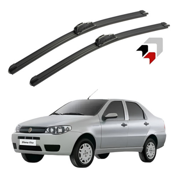 Jogo Palheta Limpador Parabrisa Silicone Fiat Siena Todos Preto