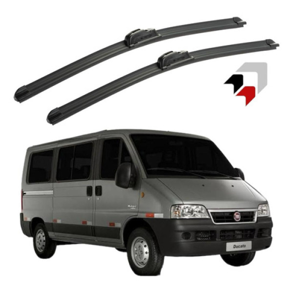 Jogo Palheta Limpador Parabrisa Silicone Fiat Ducato Preto