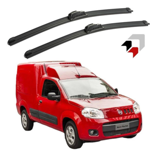 Jogo Palheta Limpador Parabrisa Silicone Fiat Fiorino Preto