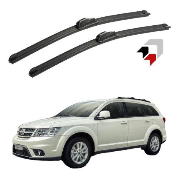 Jogo Palheta Limpador Parabrisa Silicone Fiat Freemont Preto