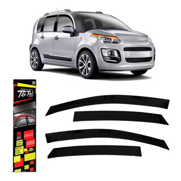Kit Calha Chuva Citroen Aircross 2010 2020 Preto