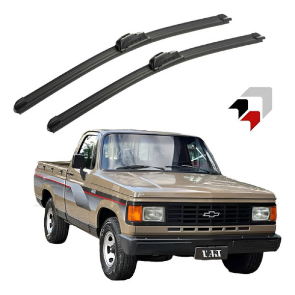 Par Jogo Palheta Limpador Parabrisa Chevrolet D20 A20 Todas Preto