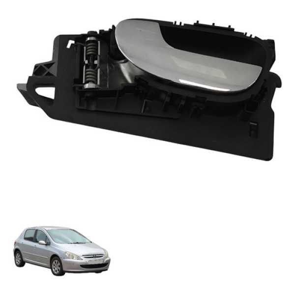 Macaneta Interna Dianteira Esquerda Peugeot 307 2005 2006 Preto Dianteira