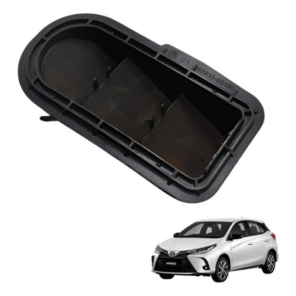 Difusor Grade Ar Traseiro Toyota Yaris 2019 2021 Preto Ambos Lados