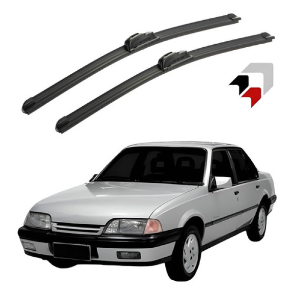 Jogo Palheta Limpador Parabrisa Silicone Chevrolet Monza Preto