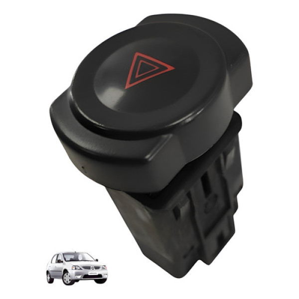 Botao Comando Pisca Alerta Renault Logan 2010 2011 Preto