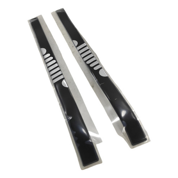 Par Adesivo Soleira Resinado Porta Jeep Renegade 2015 2020 Preto