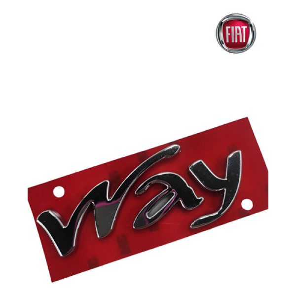 Emblema Letreiro Logo Way Tampa Traseira Uno Palio Flat Prateado