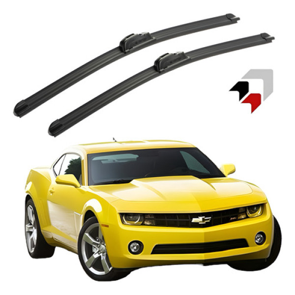 Jogo Palheta Siliconada Limpador Parabrisa Chevrolet Camaro Preto