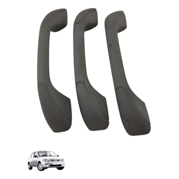 Kit Alca Segura Mao Teto Renault Logan Sandero 2010 2011 Cinza-escuro