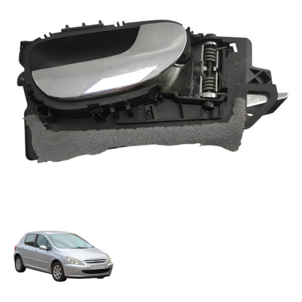 Macaneta Interna Traseira Direita Peugeot 307 2005 2006 Preto Traseira