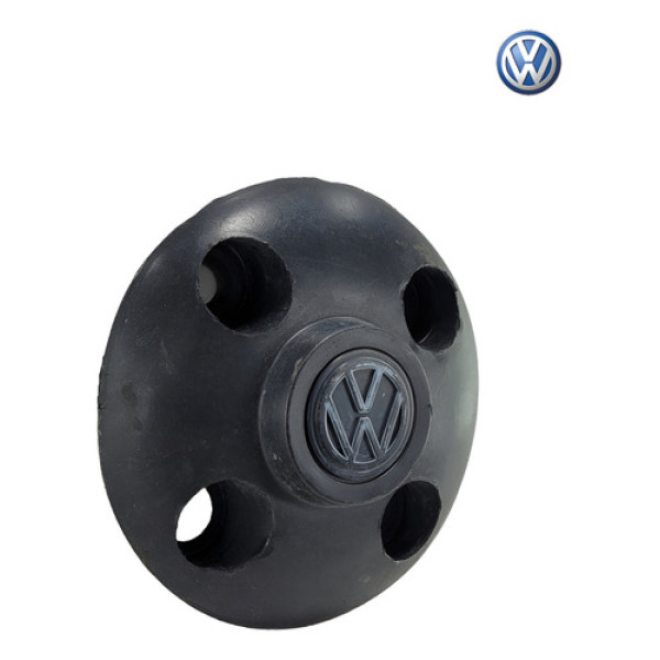 Calota Centro Roda Volkswagen Fusca Brasilia Preta 4 Furos - Preto