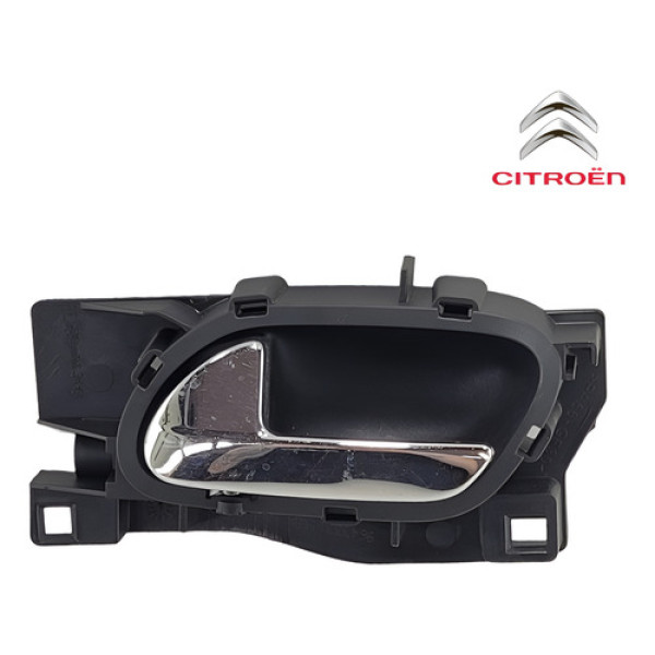 Macaneta Interna Citroen C4 Pallas 2007 2013 Trás Esquerda Prateado Traseira