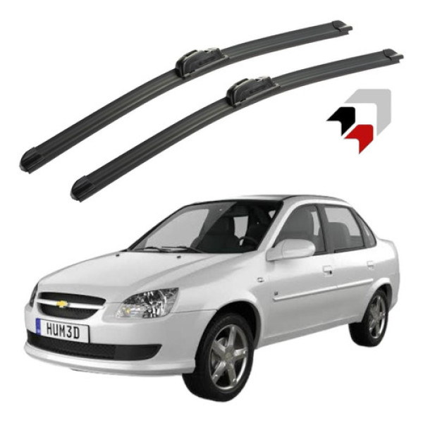Jogo Palhetas Siliconadas Parabrisa Chevrolet Corsa Classic Preto