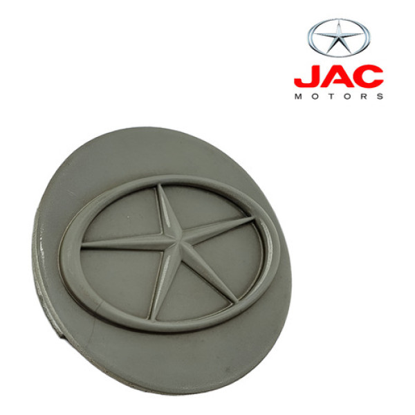  Calota Central Roda Jac J5 2011 2015 Cinza