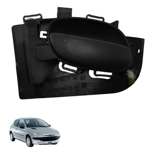 Macaneta Interna Dianteira Esquerda Peugeot 206 2006 2007 Preto Dianteira/traseira