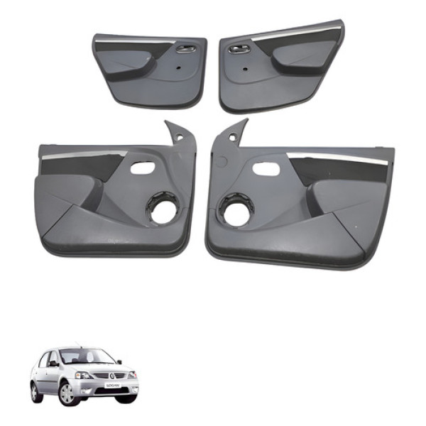 Kit Jogo Forro Forracao Porta Renault Logan 2010 2011 Preto