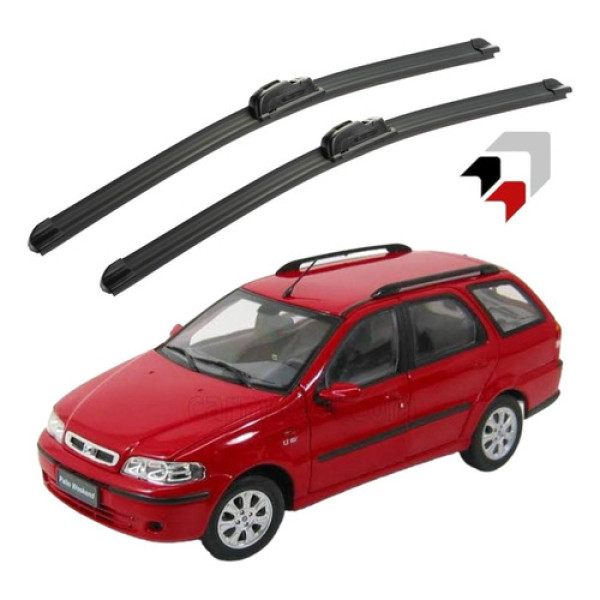 Jogo Palheta Limpador Parabrisa Silicone Fiat Palio Weekend Preto