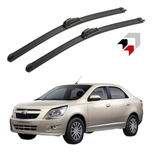 Jogo Palhetas Siliconadas Limpado Parabrisa Chevrolet Cobalt Preto