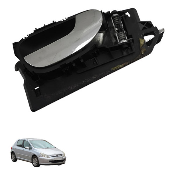 Macaneta Interna Dianteira Direita Peugeot 307 2005 2006 Preto Dianteira