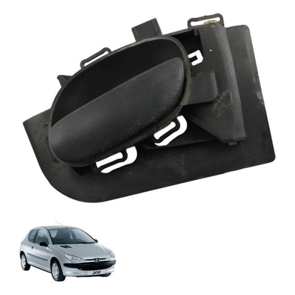 Macaneta Interna Dianteira Direita Peugeot 206 2006 2007 Preto Dianteira/traseira